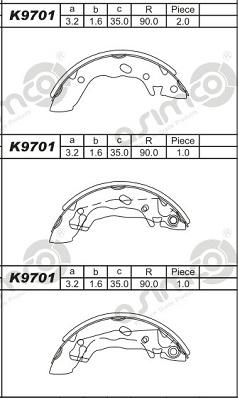 Asimco K9701 - Bremžu loku komplekts www.autospares.lv