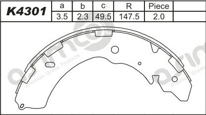 Asimco K4301 - Bremžu loku komplekts www.autospares.lv