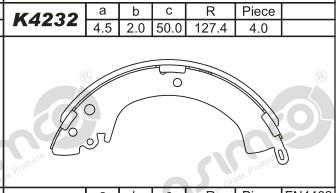 Asimco K4232 - Bremžu loku komplekts www.autospares.lv