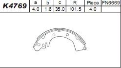 Asimco K4769 - Bremžu loku komplekts www.autospares.lv