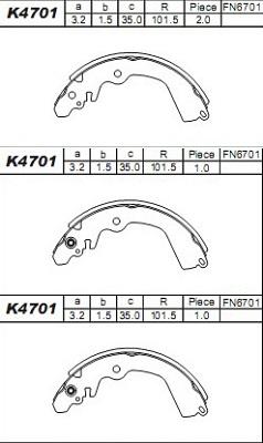 Asimco K4701 - Bremžu loku komplekts www.autospares.lv