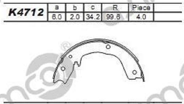 Asimco K4712 - Bremžu loku komplekts www.autospares.lv