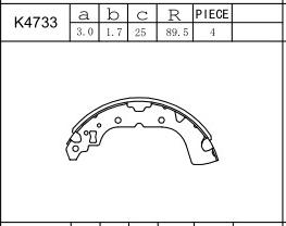 Asimco K4733 - Bremžu loku komplekts autospares.lv