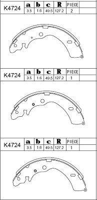 Asimco K4724 - Bremžu loku komplekts autospares.lv