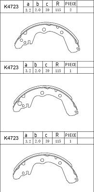 Asimco K4723 - Bremžu loku komplekts www.autospares.lv