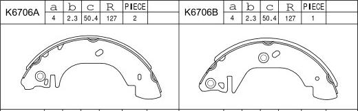 Asimco K6706 - Bremžu loku komplekts autospares.lv