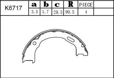 Asimco K6717 - Bremžu loku komplekts www.autospares.lv