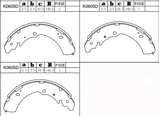 Asimco K0605D - Bremžu loku komplekts autospares.lv