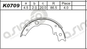 Asimco K0709 - Bremžu loku komplekts www.autospares.lv