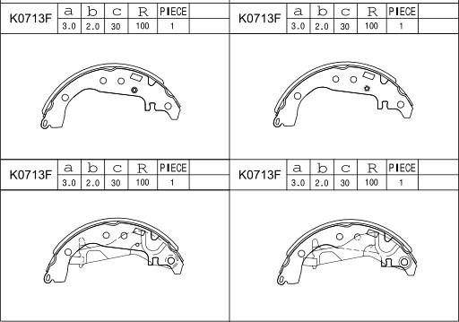 Asimco K0713F - Bremžu loku komplekts www.autospares.lv