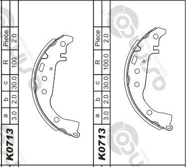 Asimco K0713 - Bremžu loku komplekts www.autospares.lv