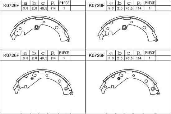 Asimco K0726F - Bremžu loku komplekts www.autospares.lv