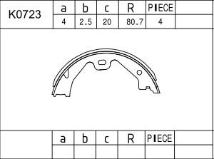 Asimco K0723 - Bremžu loku komplekts www.autospares.lv