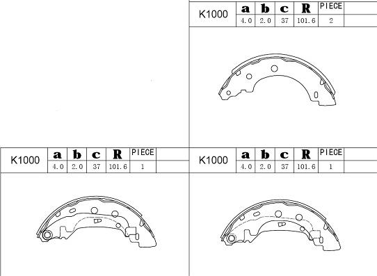 Asimco K1000 - Bremžu loku komplekts www.autospares.lv