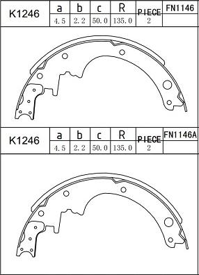 Asimco K1246 - Bremžu loku komplekts www.autospares.lv