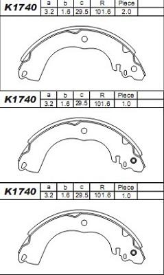 Asimco K1740 - Bremžu loku komplekts autospares.lv