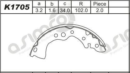 Asimco K1705 - Bremžu loku komplekts www.autospares.lv