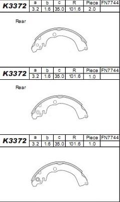 Asimco K3372 - Bremžu loku komplekts www.autospares.lv