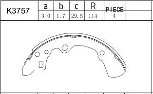 Asimco K3757 - Bremžu loku komplekts www.autospares.lv