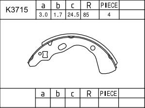 Asimco K3715 - Bremžu loku komplekts www.autospares.lv