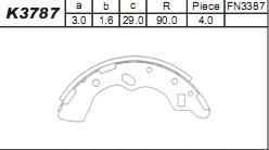 Asimco K3787 - Bremžu loku komplekts www.autospares.lv