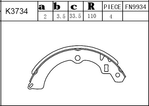 Asimco K3734 - Bremžu loku komplekts www.autospares.lv