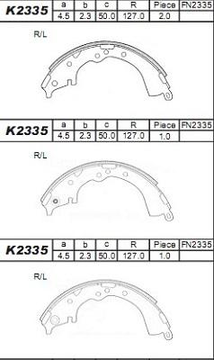 Asimco K2335 - Brake Shoe Set www.autospares.lv