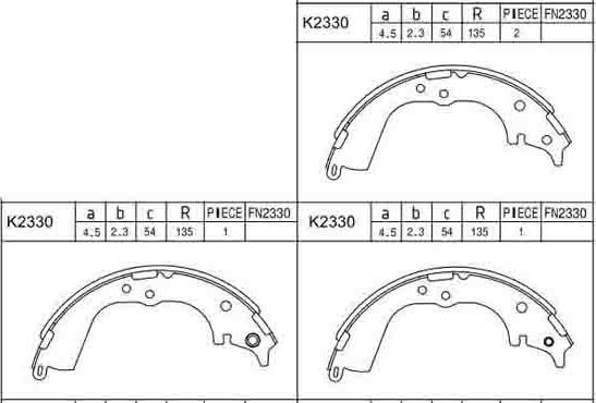 Asimco K2330 - Brake Shoe Set www.autospares.lv