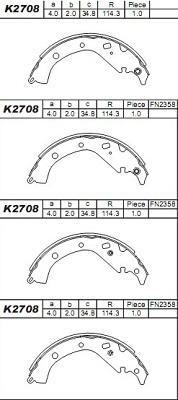 Asimco K2708 - Bremžu loku komplekts www.autospares.lv