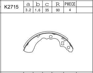 Asimco K2715 - Bremžu loku komplekts www.autospares.lv