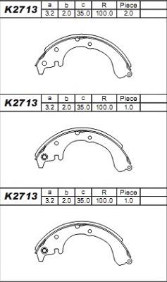 Asimco K2713 - Bremžu loku komplekts www.autospares.lv