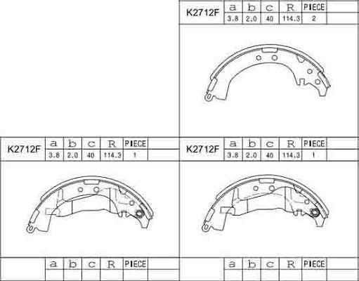 Asimco K2712F - Brake Shoe Set www.autospares.lv