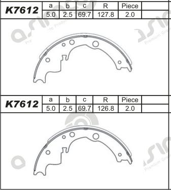 Asimco K7612 - Bremžu loku komplekts autospares.lv