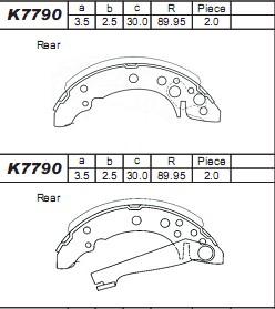 Asimco K7790 - Bremžu loku komplekts www.autospares.lv