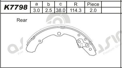 Asimco K7798 - Bremžu loku komplekts autospares.lv