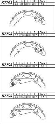 Asimco K7702 - Brake Shoe Set www.autospares.lv