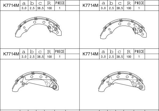 Asimco K7714M - Bremžu loku komplekts www.autospares.lv