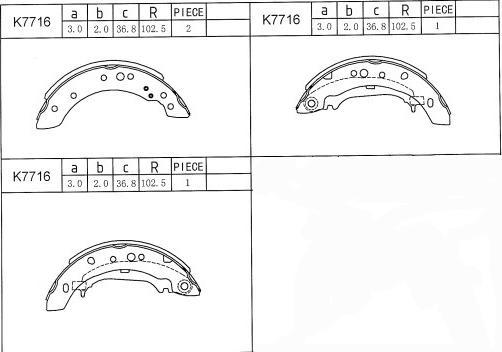 Asimco K7716 - Bremžu loku komplekts www.autospares.lv