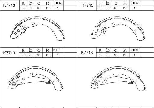 Asimco K7713 - Bremžu loku komplekts autospares.lv