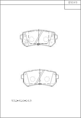 Asimco KD9049 - Тормозные колодки, дисковые, комплект www.autospares.lv