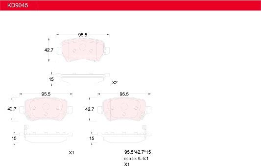 Asimco KD9045 - Brake Pad Set, disc brake www.autospares.lv