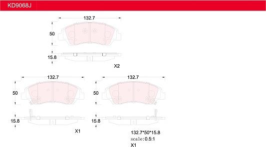 Asimco KD9068J - Bremžu uzliku kompl., Disku bremzes www.autospares.lv