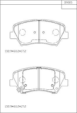 Asimco KD9005 - Тормозные колодки, дисковые, комплект www.autospares.lv