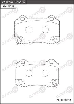 Asimco KD9010 - Bremžu uzliku kompl., Disku bremzes www.autospares.lv