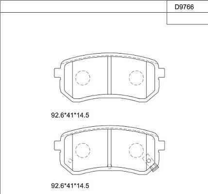 Asimco KD9766 - Brake Pad Set, disc brake www.autospares.lv