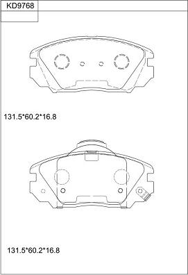 Asimco KD9768 - Bremžu uzliku kompl., Disku bremzes autospares.lv