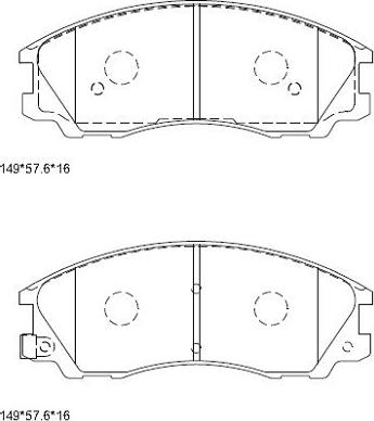 Asimco KD9719 - Bremžu uzliku kompl., Disku bremzes www.autospares.lv