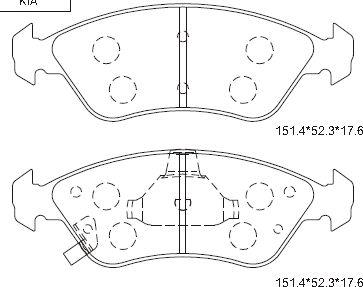 Asimco KD9731 - Тормозные колодки, дисковые, комплект www.autospares.lv