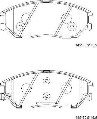 Asimco KD9729 - Тормозные колодки, дисковые, комплект www.autospares.lv