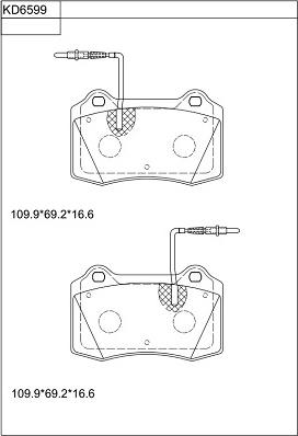 Asimco KD6599 - Тормозные колодки, дисковые, комплект www.autospares.lv